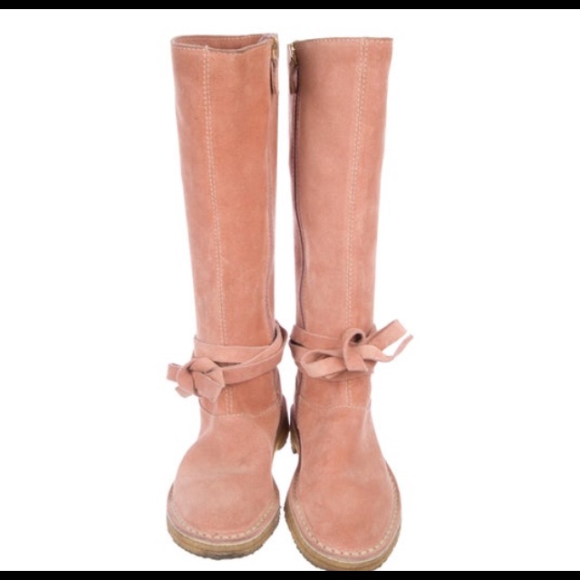 Kate Spade Blush Pink Suede Knee High Boots